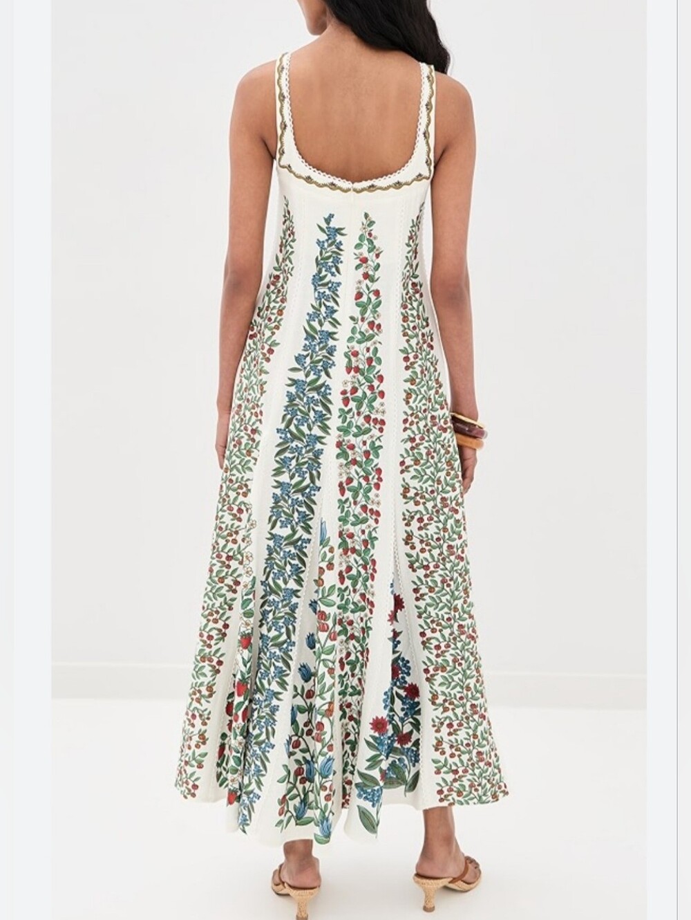 Farm Rio Berry Print Linen Blend Midi Dress - Picture 5 of 10